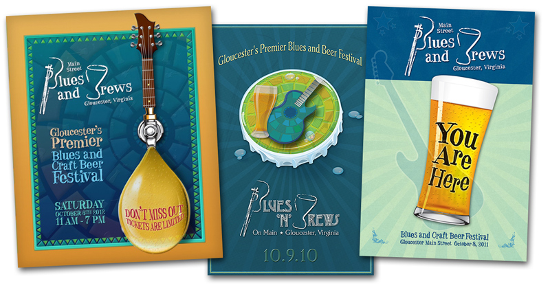 Blues and Brews Poster Design for the first Three Years