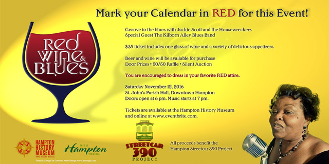 Flyer for the Red Wine & Blues Event