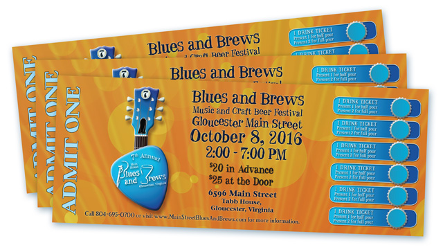 Blues and Brews 16 Ticket Design