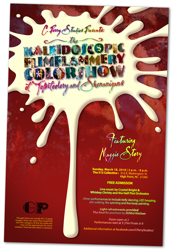 Poster Design for Kaleidoscopic Flimflammery Colorshow